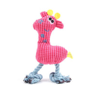 HKM-915347 Plush Velvet Flamingo Dog Toy - Bite-Resistant and Wear-Resistant, 35x15cm