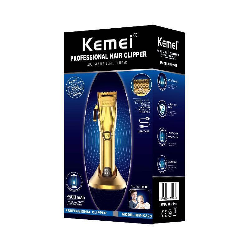HKM-382227 USB Rechargeable Diamond Cutter Hair Clipper with 2500mAh Battery and Accessories