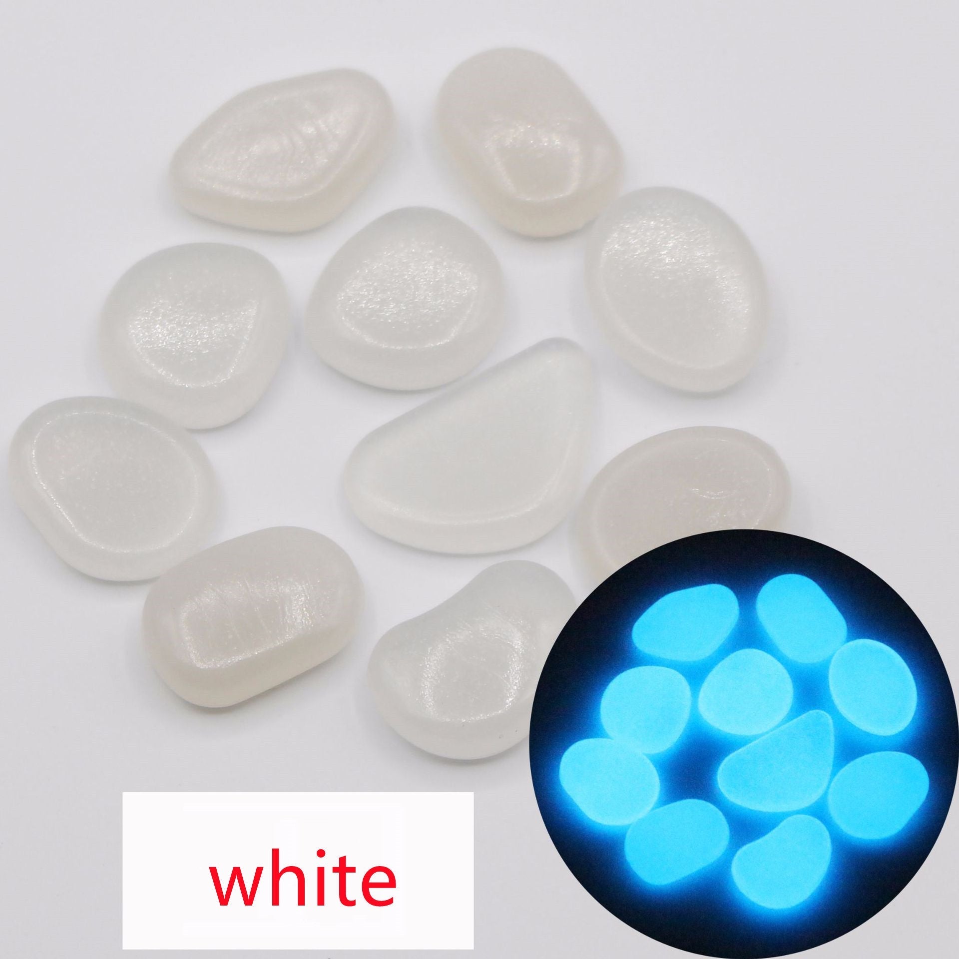 HKM-860819 Luminous Fluorite Pebbles for Night Fishing – Durable and Attractive Artificial Stones for Enhanced Bait Visibility