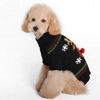 HKM-747923 Cozy Black Poinsettia Pet Sweater for Dogs and Cats