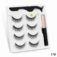 HKM-895123 Natural Handmade Magnetic Eyelash Extension Set - 4 Pairs of False Lashes