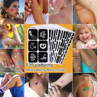 HKM-995411 Innovative Diamond Glitter Tattoo Set with Semi-Permanent Templates for Body Art