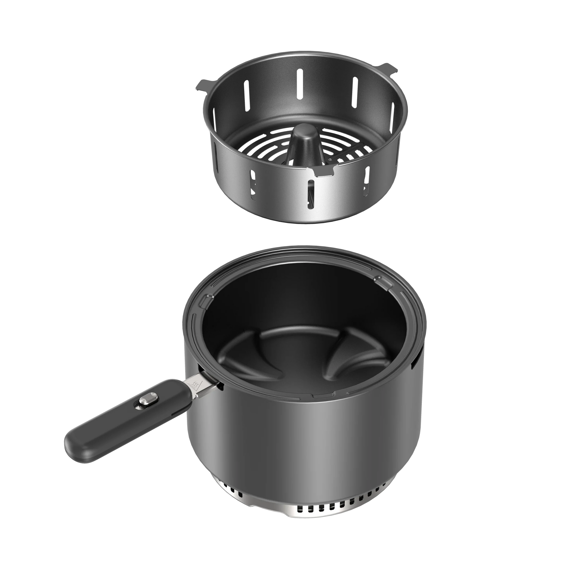 KTX-894163 Portable 2L Outdoor Air Fryer with Multifunctional Cooking Capabilities for Energy-Efficient Charcoal Use