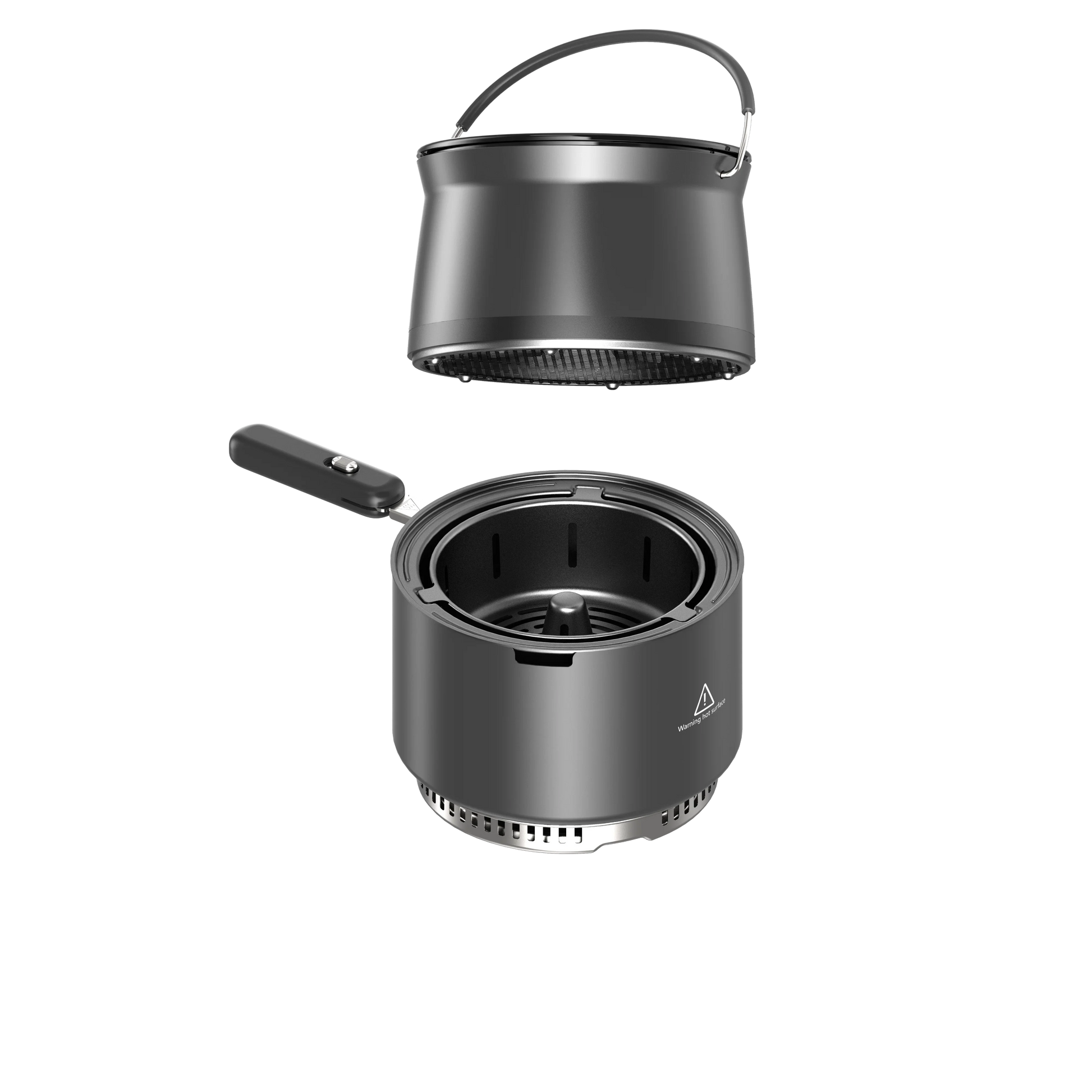 KTX-894163 Portable 2L Outdoor Air Fryer with Multifunctional Cooking Capabilities for Energy-Efficient Charcoal Use