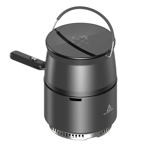 KTX-894163 Portable 2L Outdoor Air Fryer with Multifunctional Cooking Capabilities for Energy-Efficient Charcoal Use