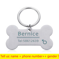 HKM-568595 Personalized Stainless Steel Anti-Lost Pet ID Tag for Dog Collars