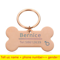 HKM-568595 Personalized Stainless Steel Anti-Lost Pet ID Tag for Dog Collars
