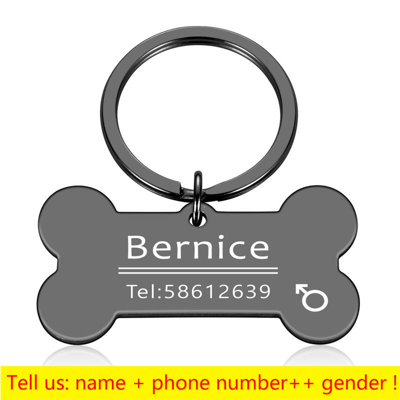 HKM-568595 Personalized Stainless Steel Anti-Lost Pet ID Tag for Dog Collars