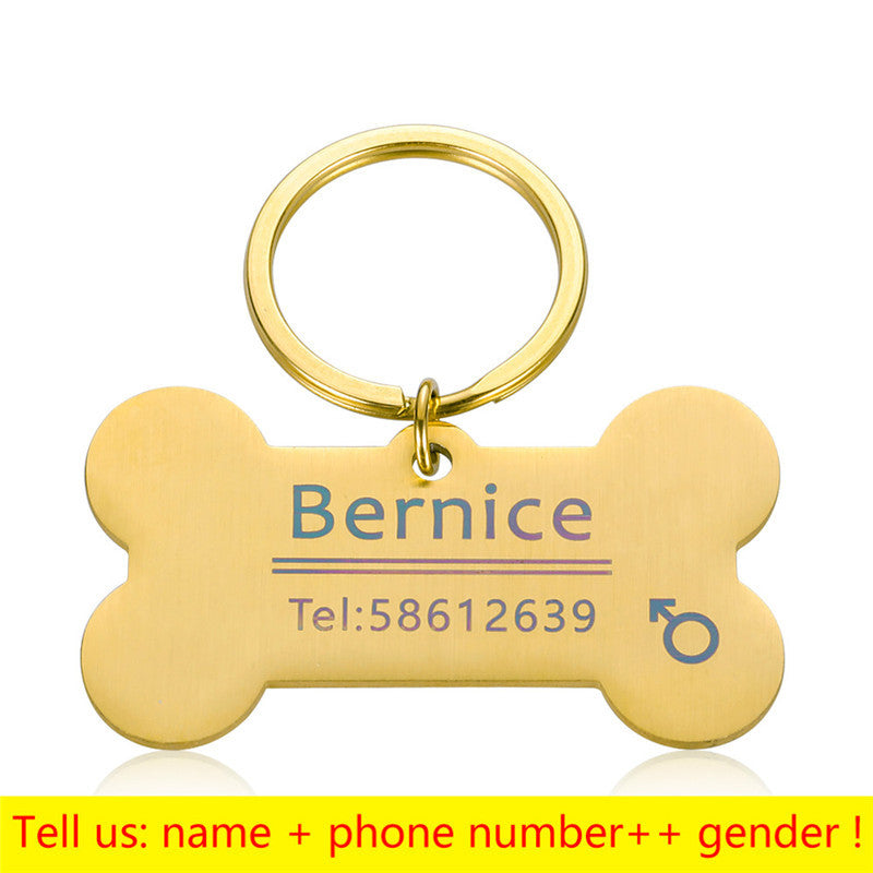 HKM-568595 Personalized Stainless Steel Anti-Lost Pet ID Tag for Dog Collars