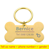 HKM-568595 Personalized Stainless Steel Anti-Lost Pet ID Tag for Dog Collars