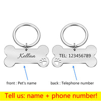 HKM-568595 Personalized Stainless Steel Anti-Lost Pet ID Tag for Dog Collars