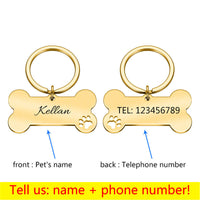 HKM-568595 Personalized Stainless Steel Anti-Lost Pet ID Tag for Dog Collars