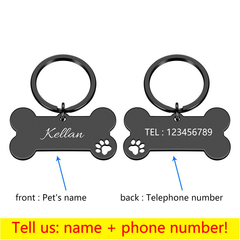 HKM-568595 Personalized Stainless Steel Anti-Lost Pet ID Tag for Dog Collars