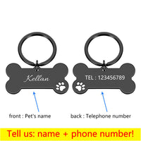 HKM-568595 Personalized Stainless Steel Anti-Lost Pet ID Tag for Dog Collars