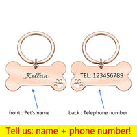 HKM-568595 Personalized Stainless Steel Anti-Lost Pet ID Tag for Dog Collars