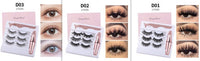 HKM-090579 Natural Magnetic Liquid Eyeliner with Handmade False Eyelashes and Tweezers Set