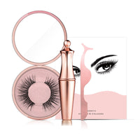 HKM-090579 Natural Magnetic Liquid Eyeliner with Handmade False Eyelashes and Tweezers Set