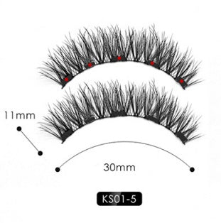 HKM-090579 Natural Magnetic Liquid Eyeliner with Handmade False Eyelashes and Tweezers Set