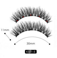 HKM-090579 Natural Magnetic Liquid Eyeliner with Handmade False Eyelashes and Tweezers Set