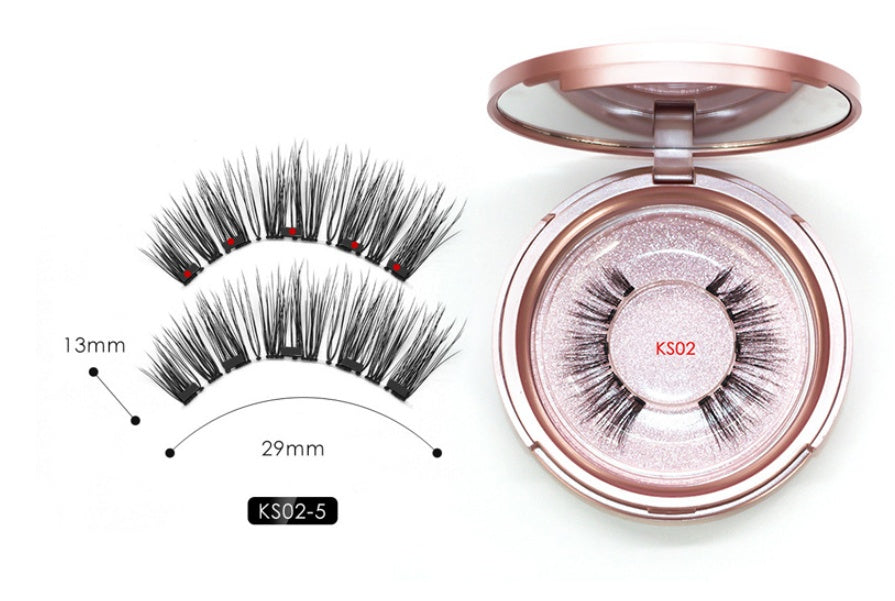 HKM-090579 Natural Magnetic Liquid Eyeliner with Handmade False Eyelashes and Tweezers Set