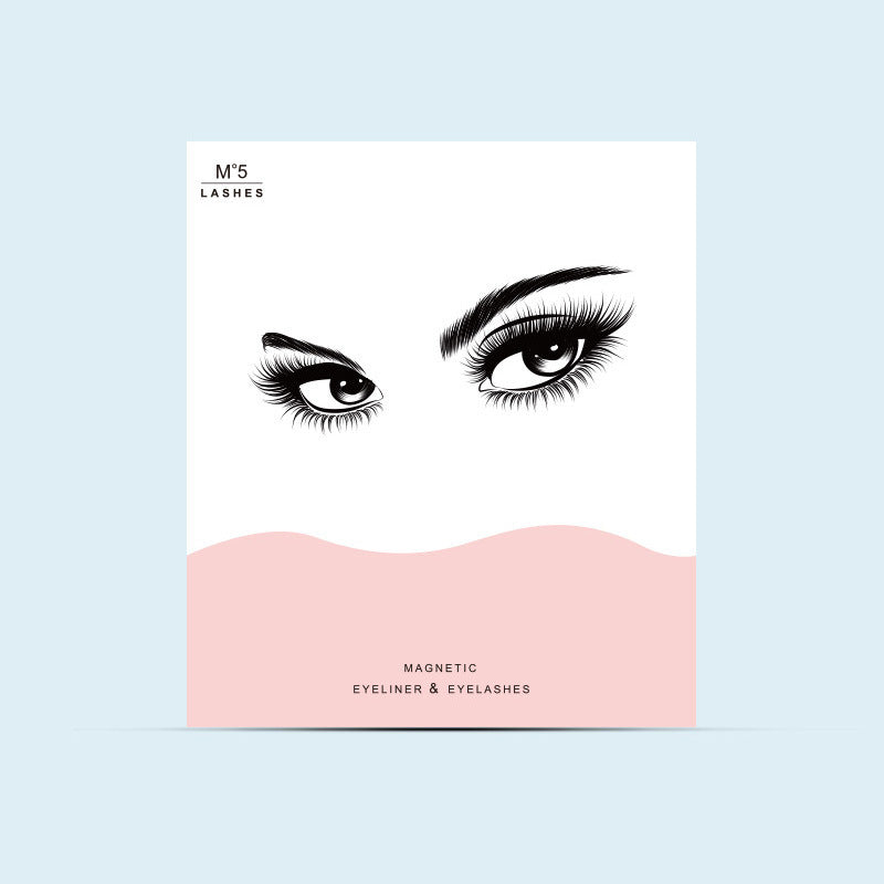 HKM-090579 Natural Magnetic Liquid Eyeliner with Handmade False Eyelashes and Tweezers Set