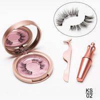 HKM-090579 Natural Magnetic Liquid Eyeliner with Handmade False Eyelashes and Tweezers Set