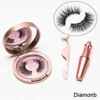 HKM-090579 Natural Magnetic Liquid Eyeliner with Handmade False Eyelashes and Tweezers Set