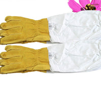 HKM-630355 BeeWARE Polyester Cotton Sheepskin Anti-Bee Gloves - Yellow and White, Ideal for Beekeeping and Harvesting