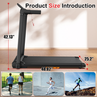 HKM-573843 Foldable Electric Treadmill with 2.5HP Motor, 12KMH Speed, Incline, Bluetooth, Heart Rate Sensor, and Cup Holder for Home Fitness