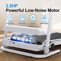 HKM-573843 Foldable Electric Treadmill with 2.5HP Motor, 12KMH Speed, Incline, Bluetooth, Heart Rate Sensor, and Cup Holder for Home Fitness