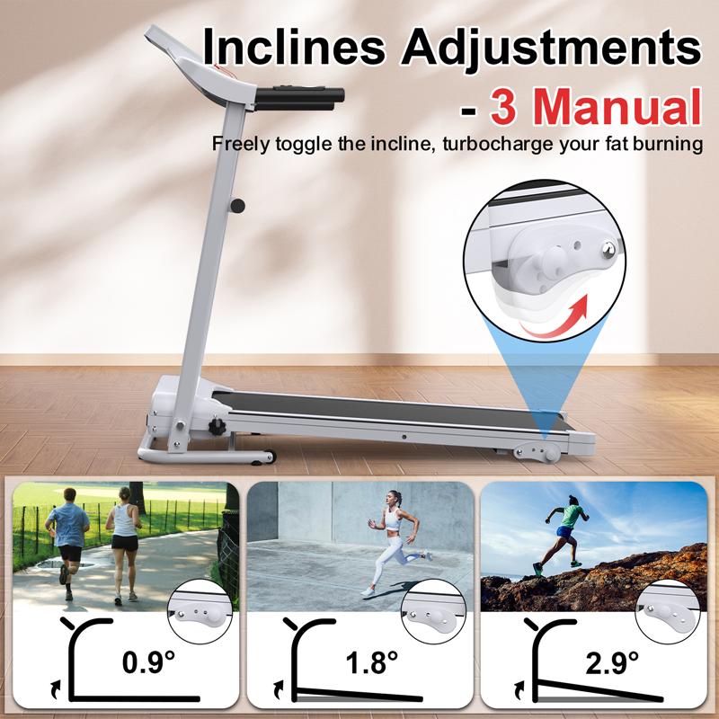 HKM-573843 Foldable Electric Treadmill with 2.5HP Motor, 12KMH Speed, Incline, Bluetooth, Heart Rate Sensor, and Cup Holder for Home Fitness