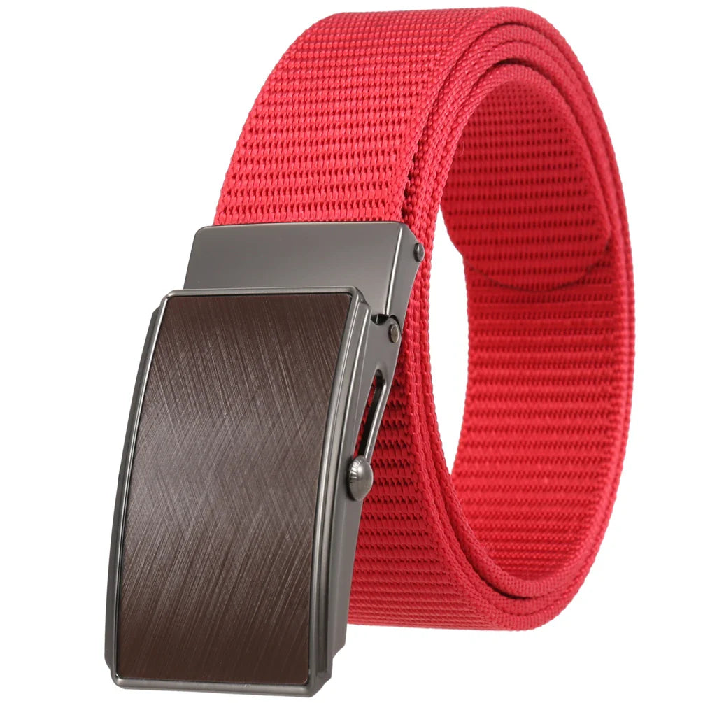 HKM-127123 Men's Leather and Nylon Belt Strap with Buckles - Model Ly36-23558-1