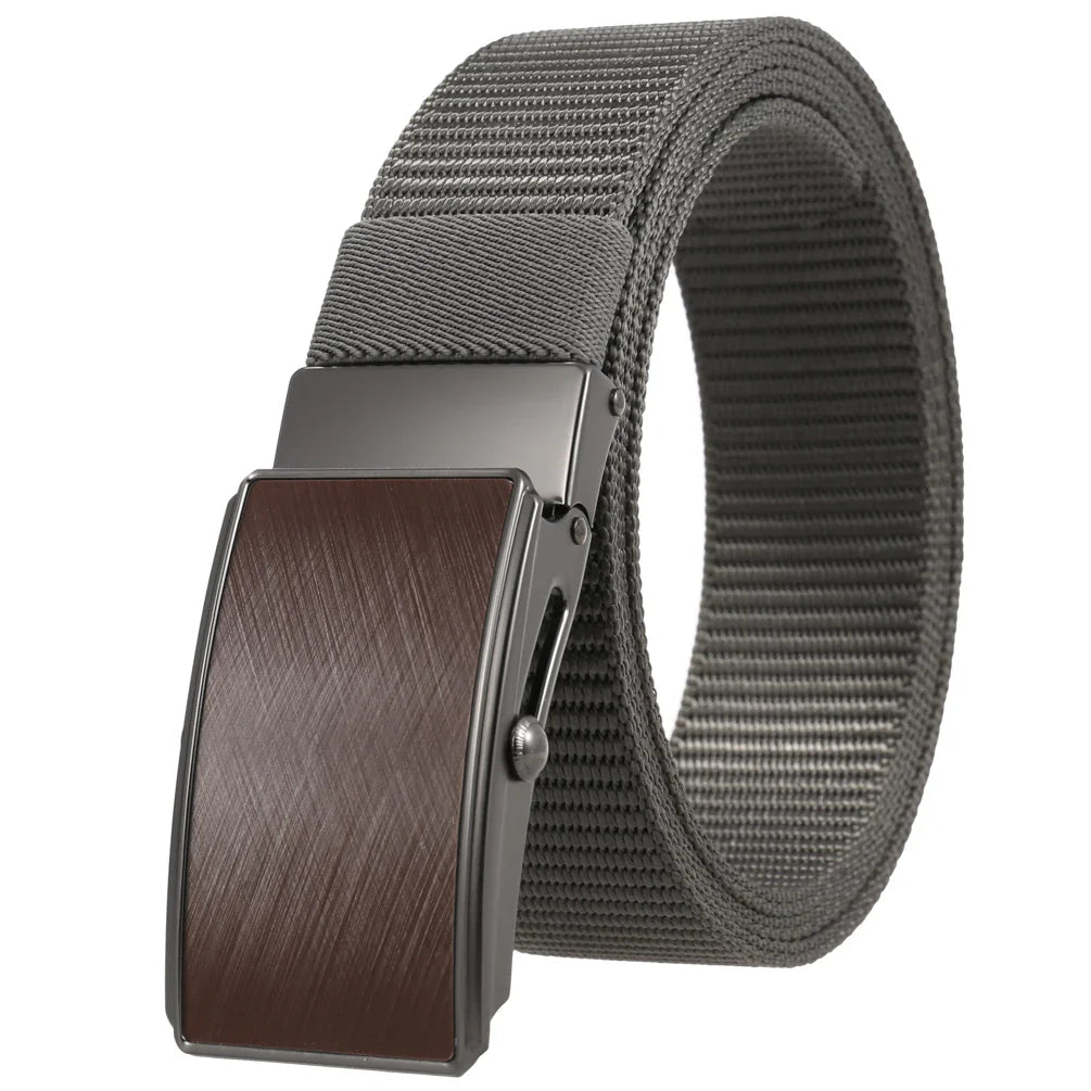 HKM-127123 Men's Leather and Nylon Belt Strap with Buckles - Model Ly36-23558-1