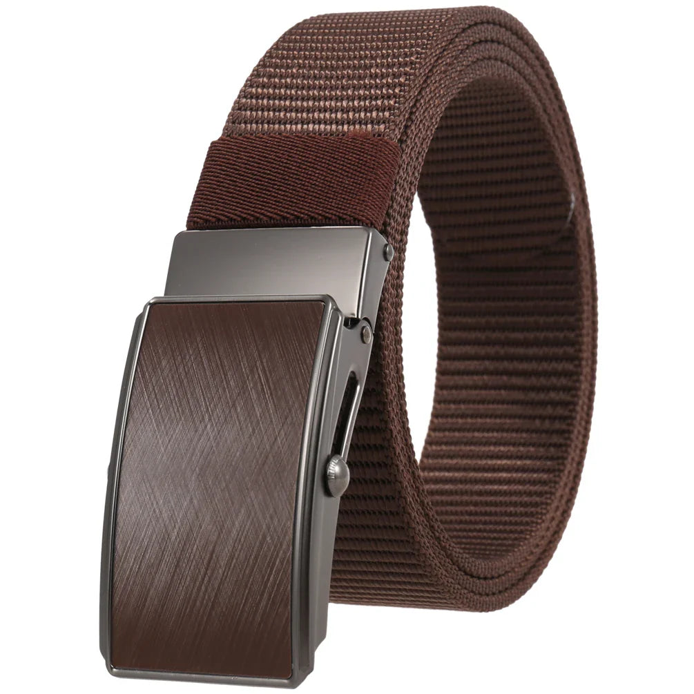 HKM-127123 Men's Leather and Nylon Belt Strap with Buckles - Model Ly36-23558-1