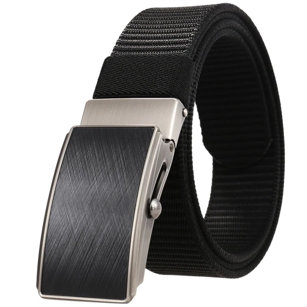 HKM-127123 Men's Leather and Nylon Belt Strap with Buckles - Model Ly36-23558-1