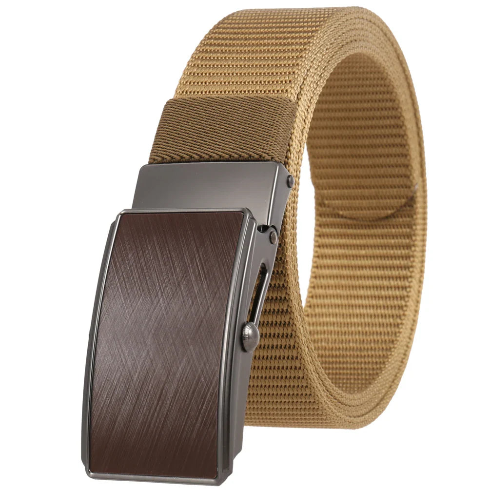 HKM-127123 Men's Leather and Nylon Belt Strap with Buckles - Model Ly36-23558-1