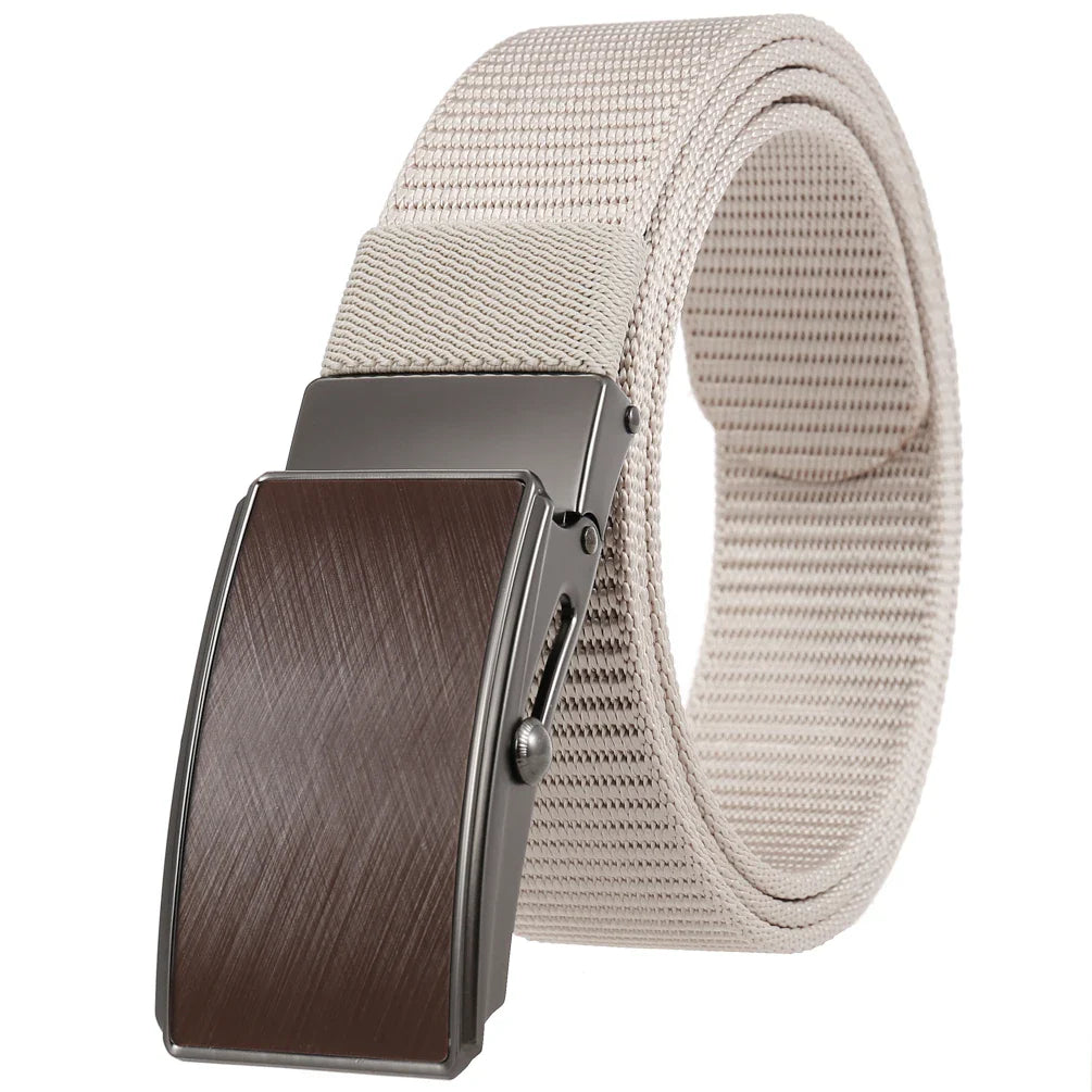 HKM-127123 Men's Leather and Nylon Belt Strap with Buckles - Model Ly36-23558-1