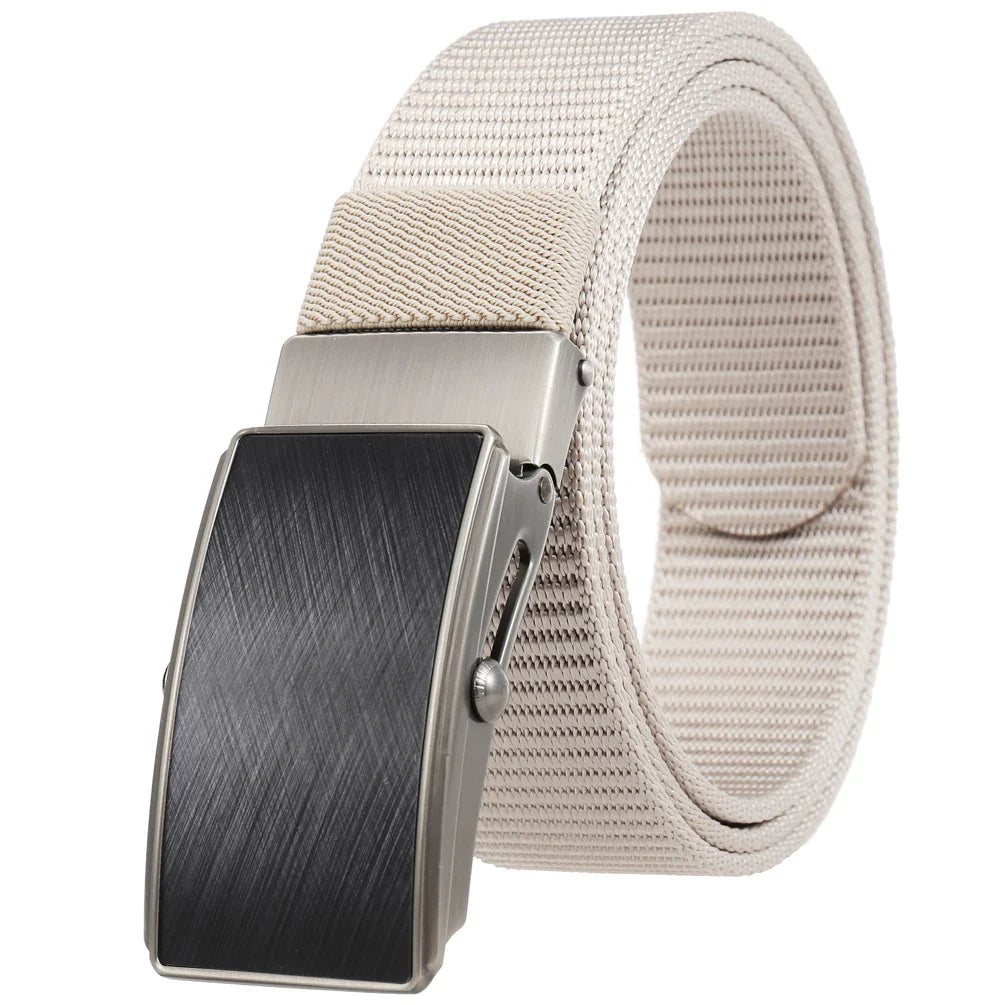 HKM-127123 Men's Leather and Nylon Belt Strap with Buckles - Model Ly36-23558-1