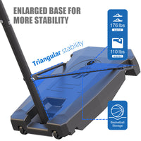 HKM-950099 Portable Adjustable Basketball Hoop with PC Backplate, Large Base, and Wheels (5.25-8.53 Ft)