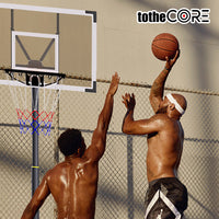 HKM-950099 Portable Adjustable Basketball Hoop with PC Backplate, Large Base, and Wheels (5.25-8.53 Ft)