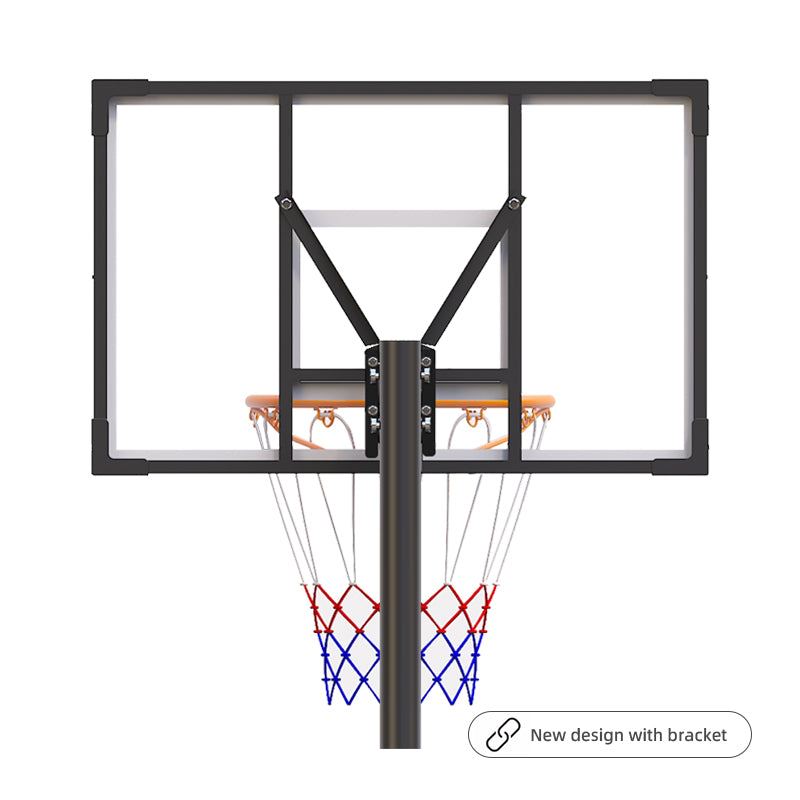 HKM-950099 Portable Adjustable Basketball Hoop with PC Backplate, Large Base, and Wheels (5.25-8.53 Ft)
