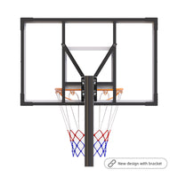 HKM-950099 Portable Adjustable Basketball Hoop with PC Backplate, Large Base, and Wheels (5.25-8.53 Ft)