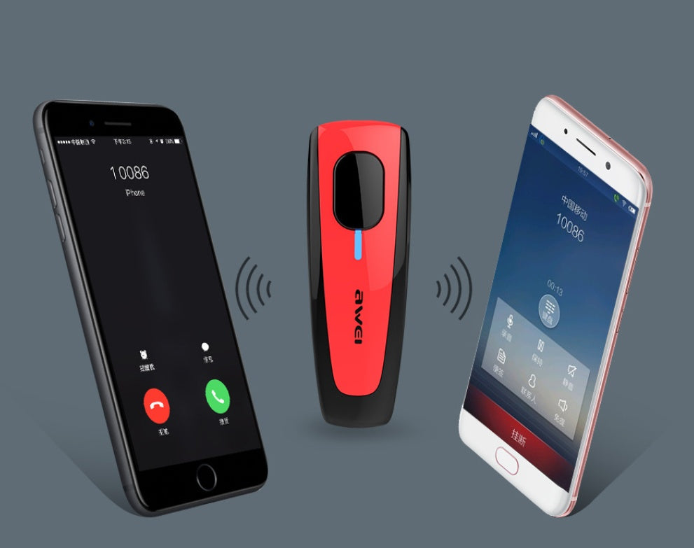 KTX-277779 In-ear Bluetooth Headset with Battery Display and Voice Control, Mono Channel, Dual Ear Support, Available in Yellow, Red, Grey