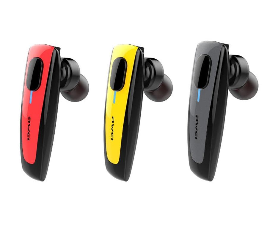 KTX-277779 In-ear Bluetooth Headset with Battery Display and Voice Control, Mono Channel, Dual Ear Support, Available in Yellow, Red, Grey