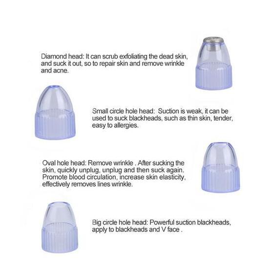 HKM-945875 Rechargeable Electronic Blackhead Remover with 4 Interchangeable Tips and LED Display