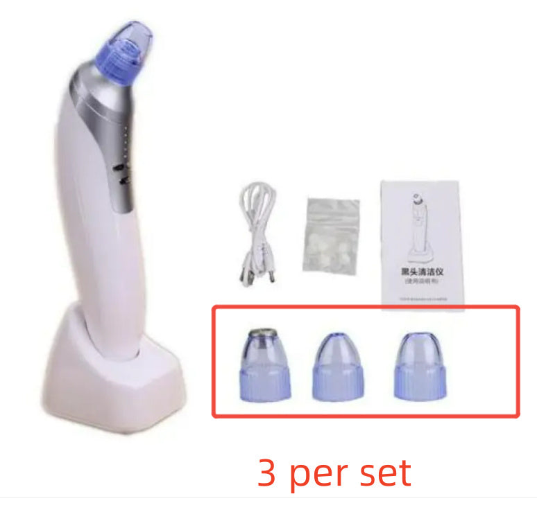HKM-945875 Rechargeable Electronic Blackhead Remover with 4 Interchangeable Tips and LED Display