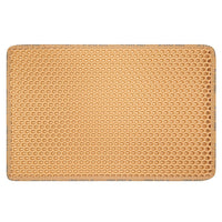 HKM-306899 Double Layer Cat Litter Mat with Unique Rice Shape Design for Effective Litter Trapping and Easy Cleaning, Waterproof EVA Material, Yellow