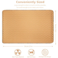 HKM-306899 Double Layer Cat Litter Mat with Unique Rice Shape Design for Effective Litter Trapping and Easy Cleaning, Waterproof EVA Material, Yellow