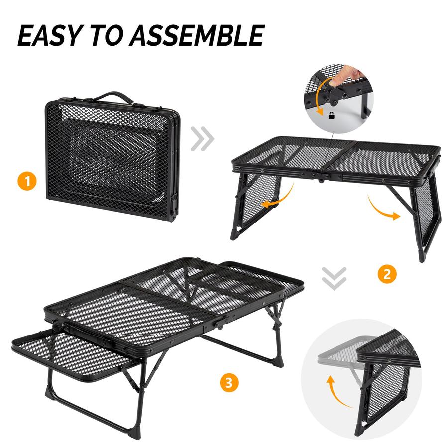 HKM-976275 3ft Portable Black Folding Table for Outdoor Use