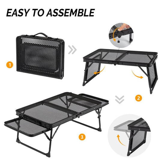 HKM-976275 3ft Portable Black Folding Table for Outdoor Use